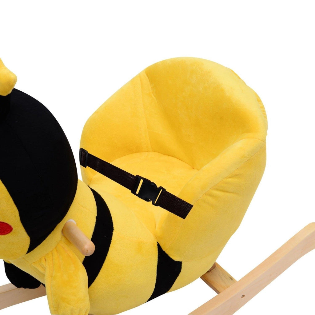 Cavallo a Dondolo per Bambini in Legno Ape Giallo e Nero
