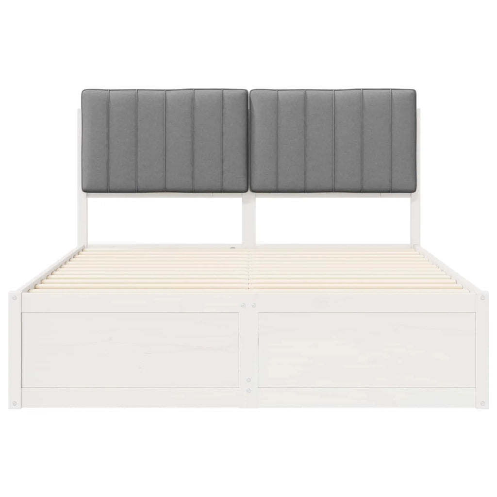 Letto con Testiera Rivestita Grigio chiaro 140 x 200 cm 3398233