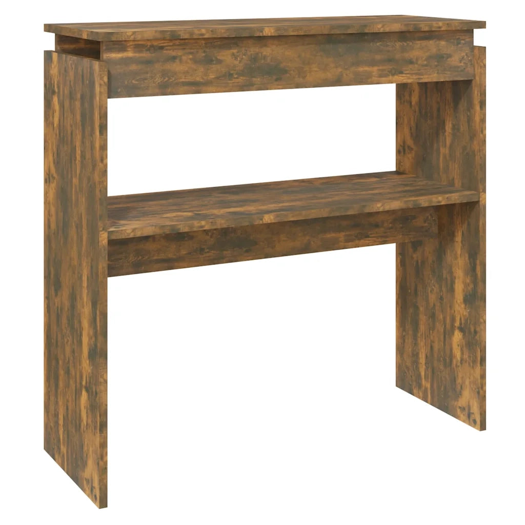 Tavolino Consolle | Tavolo d'Ingresso Rovere Fumo 80x30x80 cm in Legno Multistrato