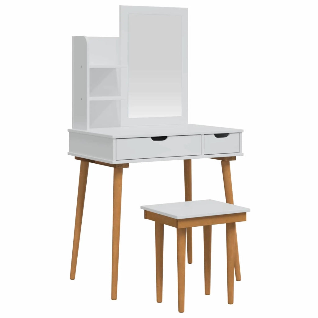 Set Tavolo da Trucco FAUSKE 4 pcs Bianco 76 x 50 x 143 cm 3438593