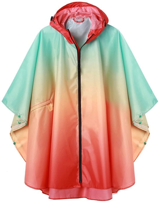 Impermeabile Poncho per Adulti - Capo con Cappuccio - Asciuga in Breve Tempo - 100% Poliestere - Tasca Ripiegabile - Impermeabile Capo di Pioggia