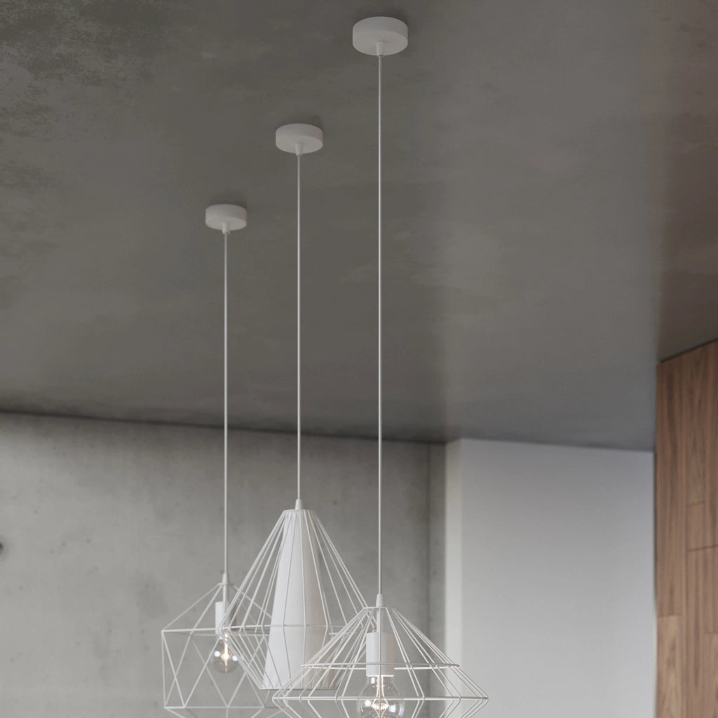 Lampada a sospensione LORENZO bianca metallo E27 Pure Lume