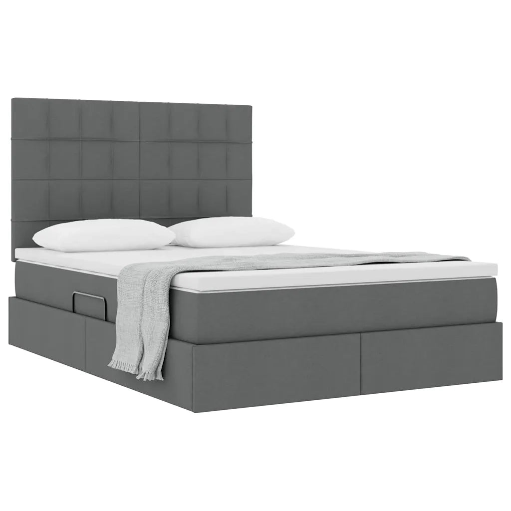 Letto con contenitore e materasso Grigio scuro 140 x 190 cm 3371779