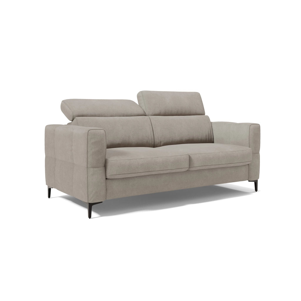Gardenia Divano letto materasso alto 18 cm con poggiatesta reclinabili e rivestimento impermeabile T02 178 cm (mat. 120x197) grigio chiaro
