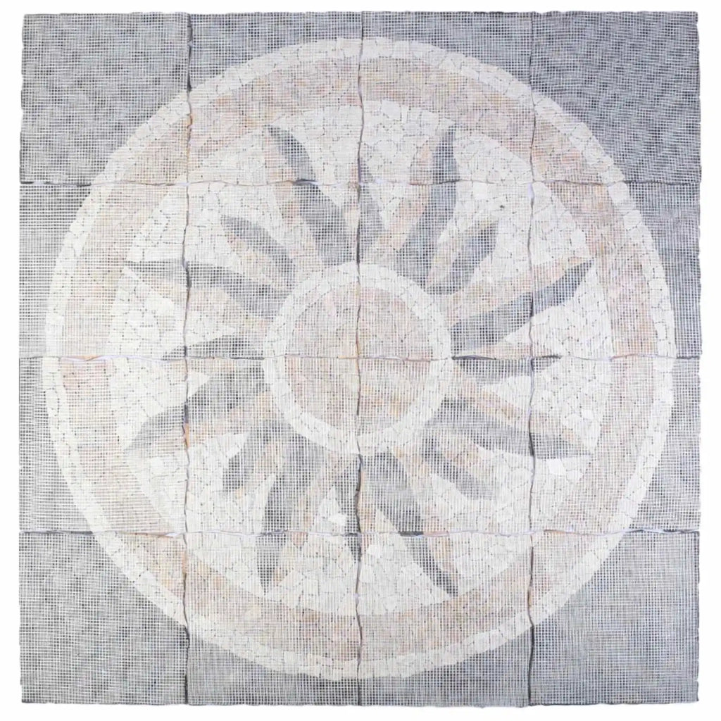 Piastrelle Mosaico Motivo Sole Multicolore 120 x 120 cm Marmo 42033517