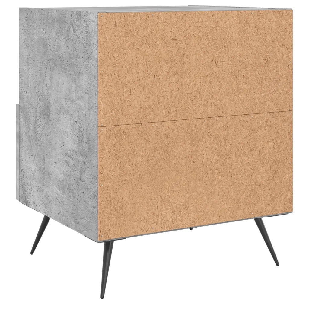 Comodini 2 pz-Set di 2 Tavolino da notte Grigio Cemento 40x35x47,5 cm in Legno Multistrato 207702