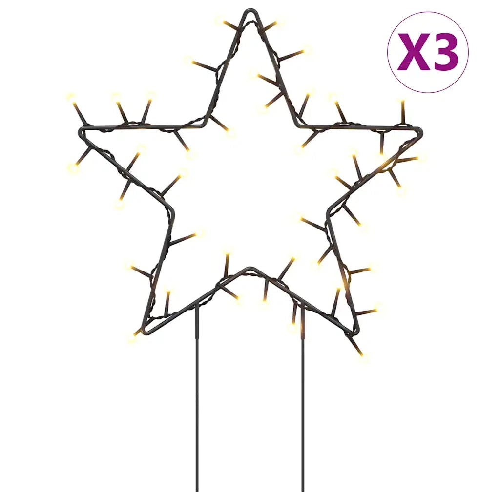 Decorazioni Luminose Natalizie Picchetti 3pz Stella 50LED 29cm 357717