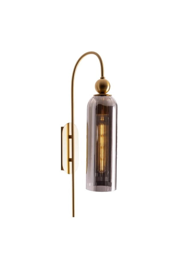 Applique vintage Campanila ottone vetro fumé E27 40W
