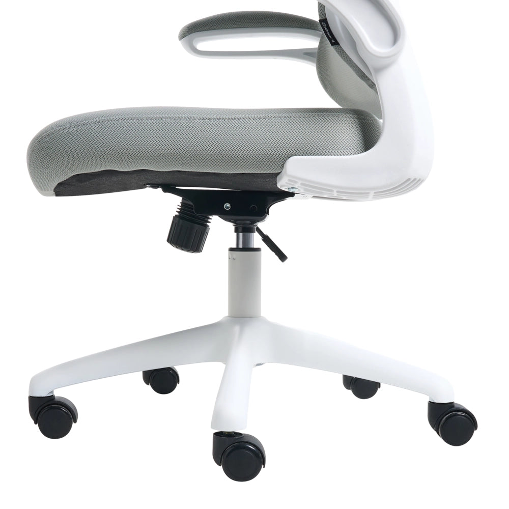 Sedia da ufficio girevole con altezza regolabile inclinabile rivestimento in tessuto grigio chiaro