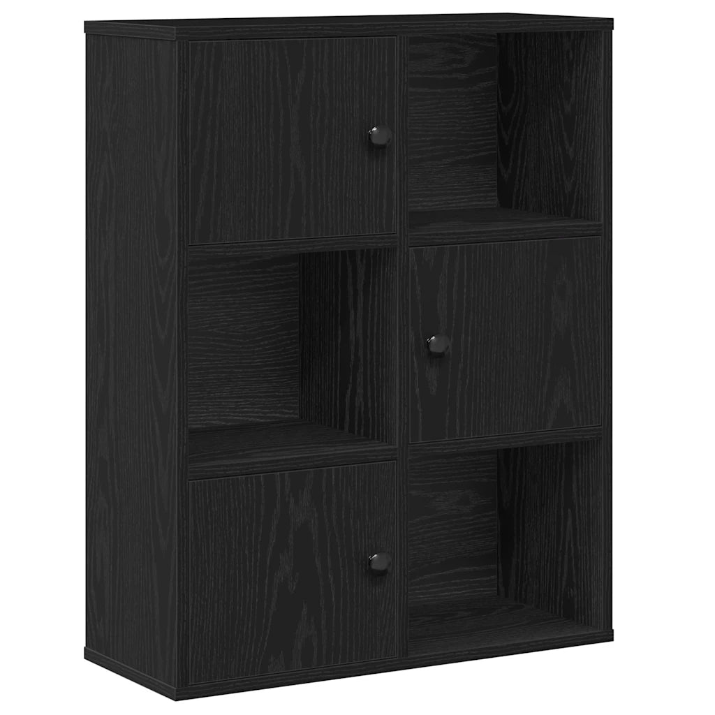 Libreria Rovere Nero 60x24x76,5 cm in Legno Multistrato