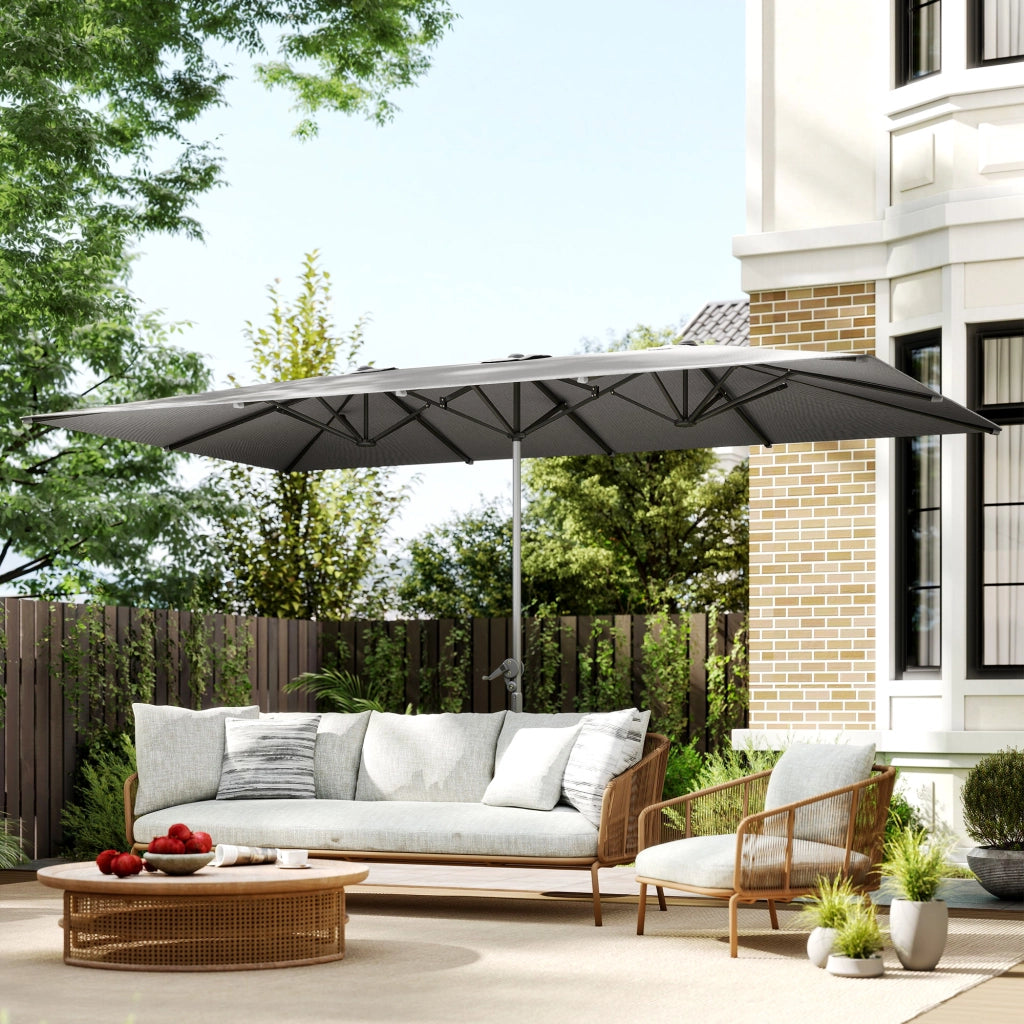 Ombrellone Doppio da Giardino ¨C Zephmum ¨C Grigio 450x260 cm