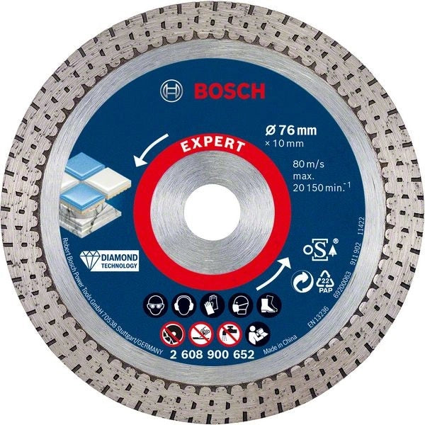 2608900652 - DISCO DIAMANTATO X CERAMICHE DURE D.76mm  PER SMERIGLIATRICI