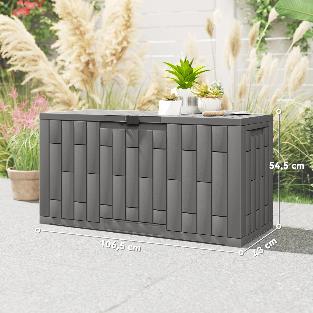 Cassa da giardino 227 litri impermeabile ¨C zephmum ¨C Grigio 106.5x43x54.5cm