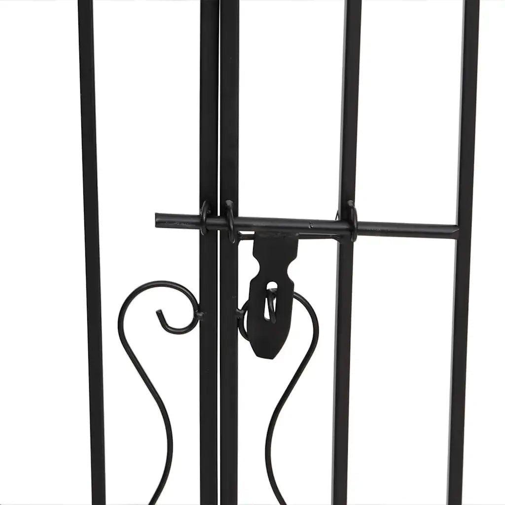 Cancello da Giardino Nero 121x8x100 cm in Ferro Battuto 363430