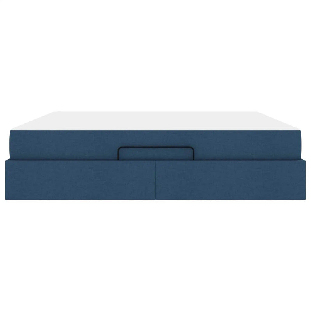Struttura letto con materasso con materasso 2 pcs Blu Tessuto