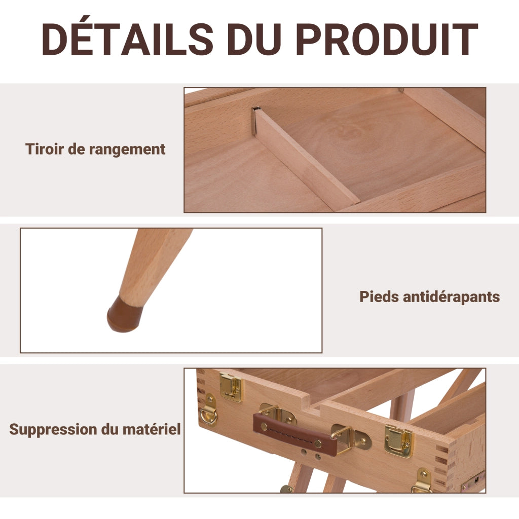 Cavalletto da Pittura Pieghevole Regolabile ¨C zephmum ¨C Legno di Faggio