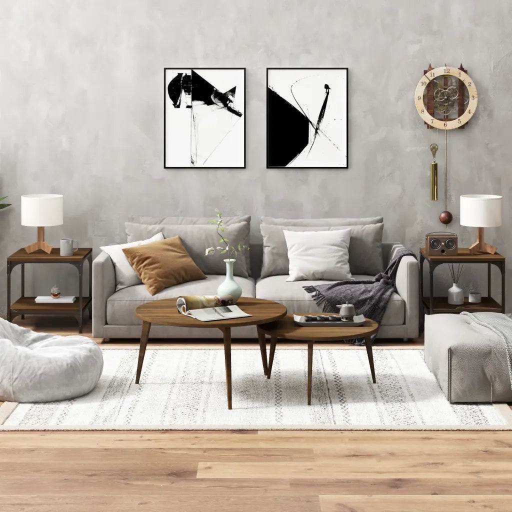 Tavolini 2pz Nerorovere marrone 40x40x40cm in Legno Multistrato 819386