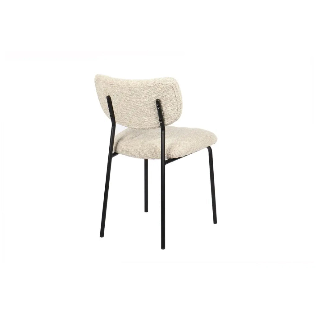 Set di 2 sedie NORAYA - Tessuto beige - Piedi in metallo - Design compatto - Eleganza naturale e raffinata