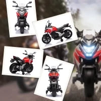 Moto Elettrica per Bambini 3-6 Anni Licenza Honda con Fari, Musica e Rotelle, 107x46x75 cm, Rosso