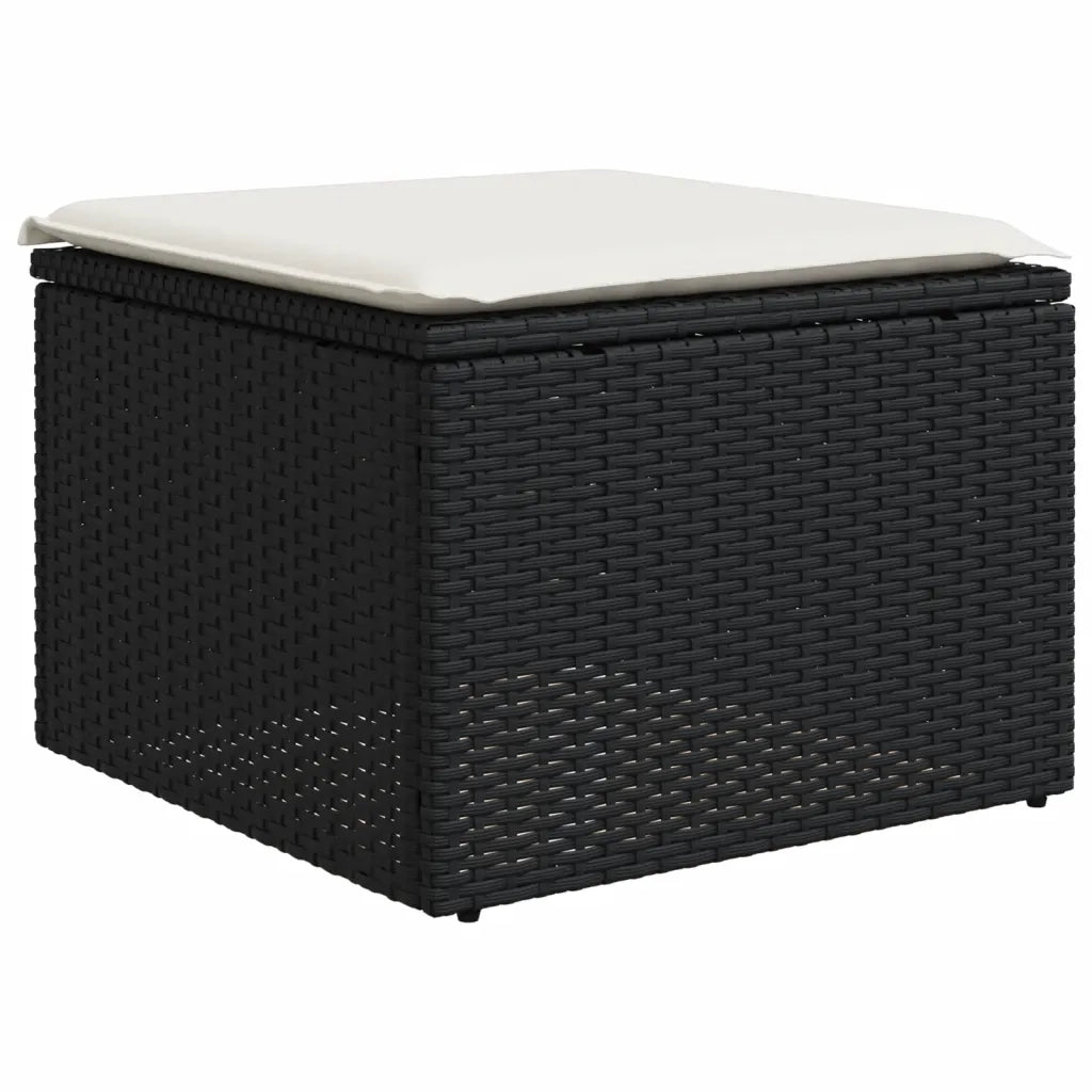 Set Divani da Giardino 9 pz con Cuscini Nero in Polyrattan 3225139