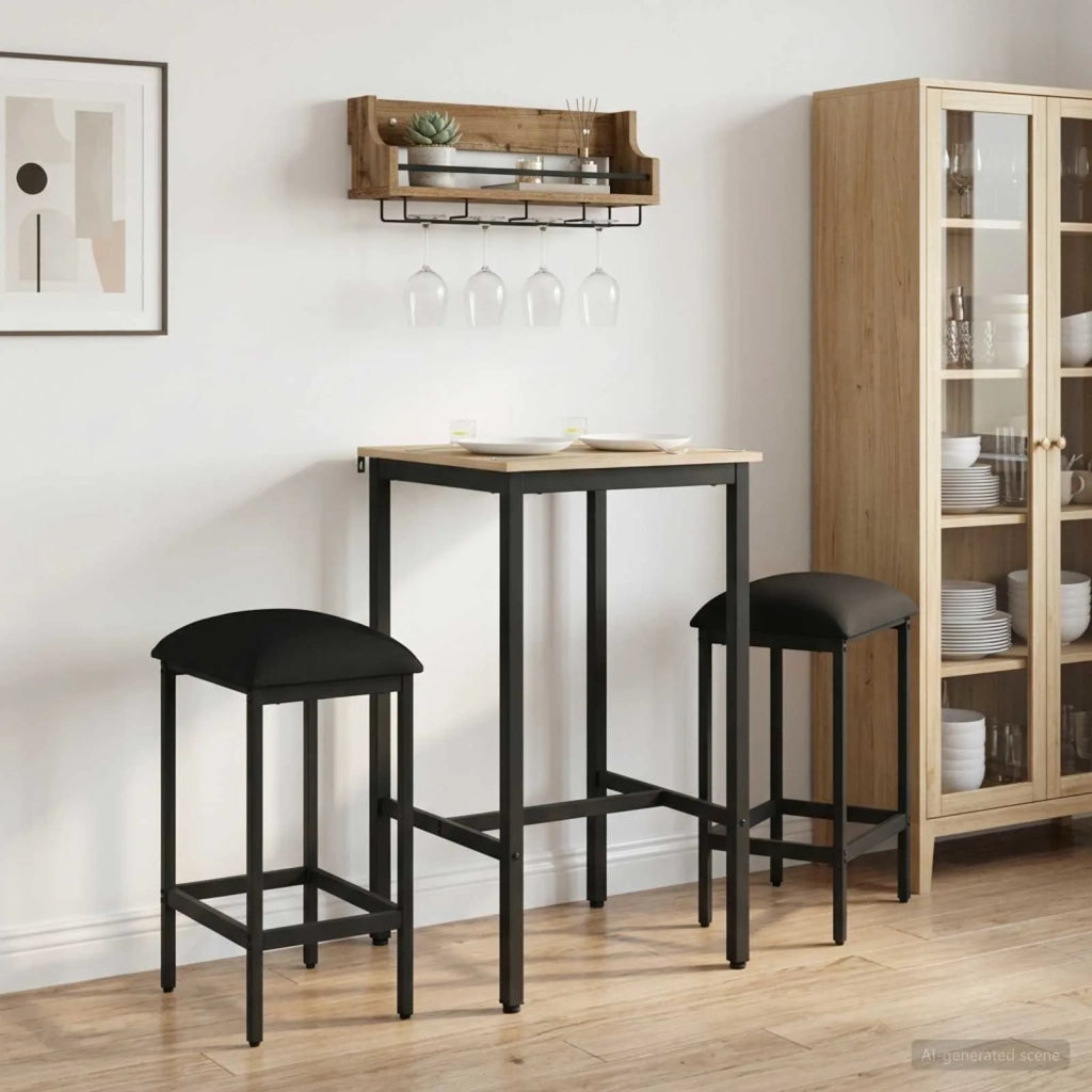 Sgabello da bar 2 pcs Nero 40 x 32 x 74 cm Legno ingegnerizzato 8006174