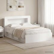 Telaio del letto con storage con testiera Bianco 140 x 200 cm 3433501