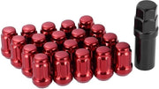 Set di 20 viti per ruote con cono, inclusa 1 chiave, universale, M12 x 1,5, rosso.