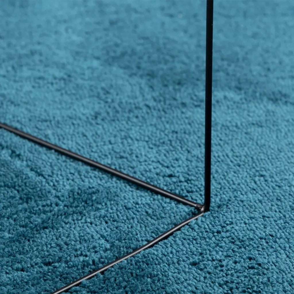 vidaXL Tappeto OVIEDO a Pelo Corto Turchese Ø 80 cm