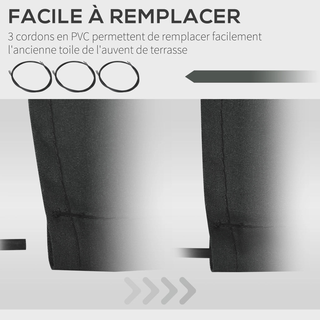 Tenda da sole in poliestere ad alta densit¨¤ 280 g/m2 anti-UV ¨C zephmum ¨C grigio 2.82x2.4 m