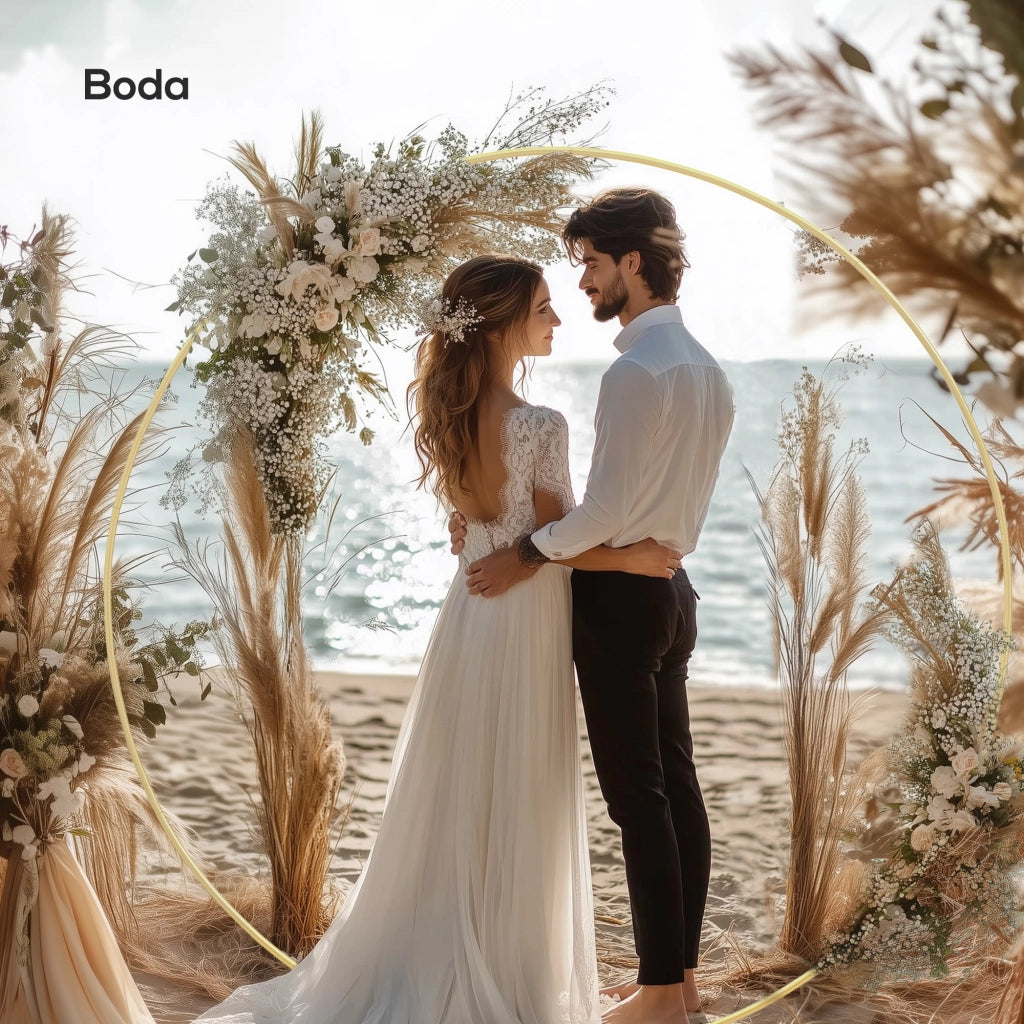 Arco da Giardino in Metallo per Rose e Matrimoni ¨C zephmum ¨C Dorato 230x28x234 cm