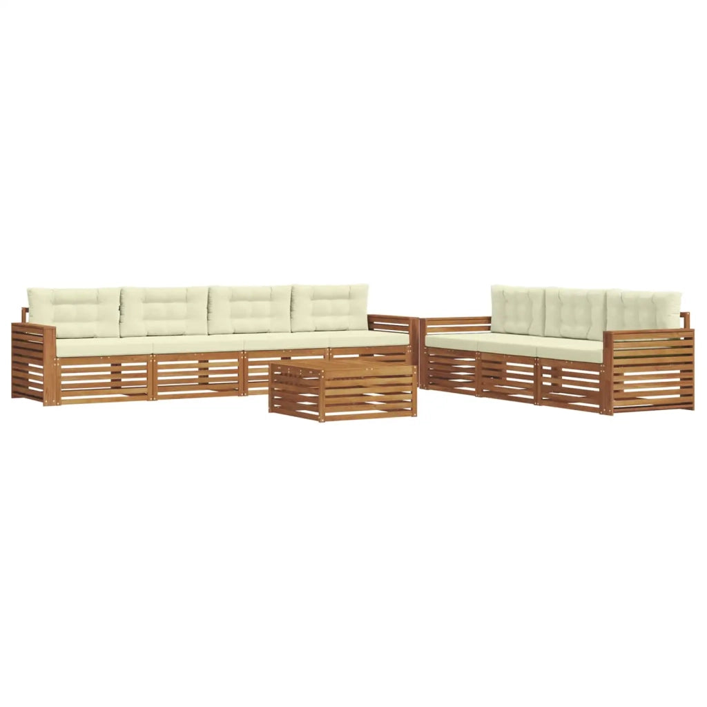 Set di divani da esterno con cuscino 8 pcs Naturale e Crema 3373145