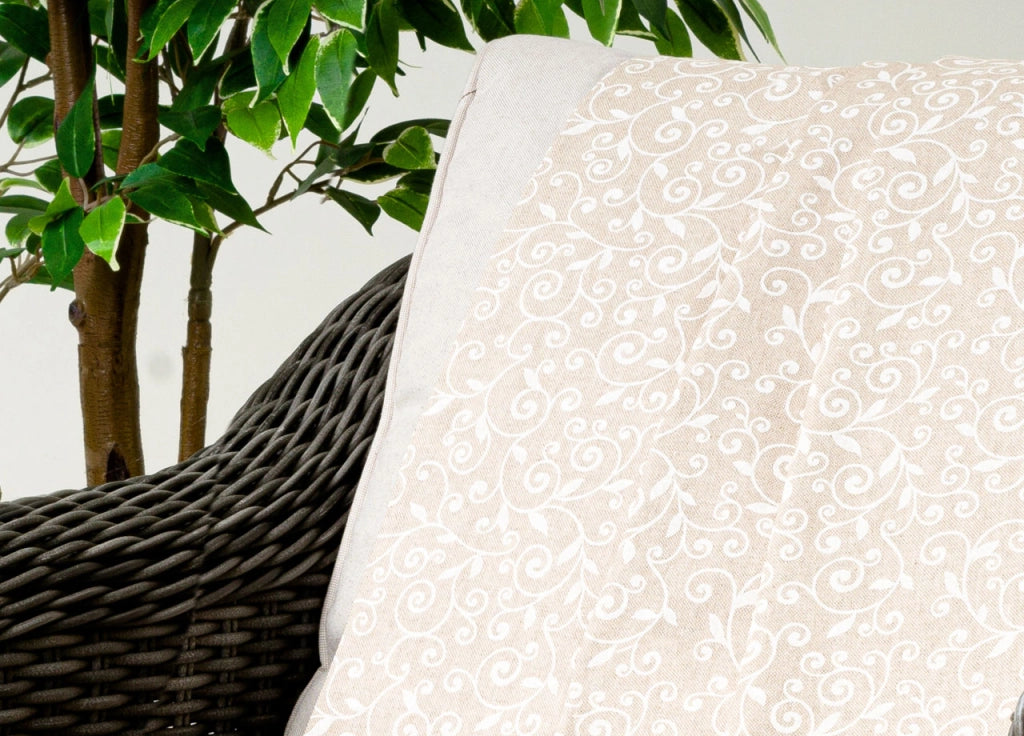 Telo Arredo Granfoulard Copritutto Cotone Made Italy Vari Disegni Arredatutto Copriletto Multiuso - 2 Piazze - Stefy Bianco