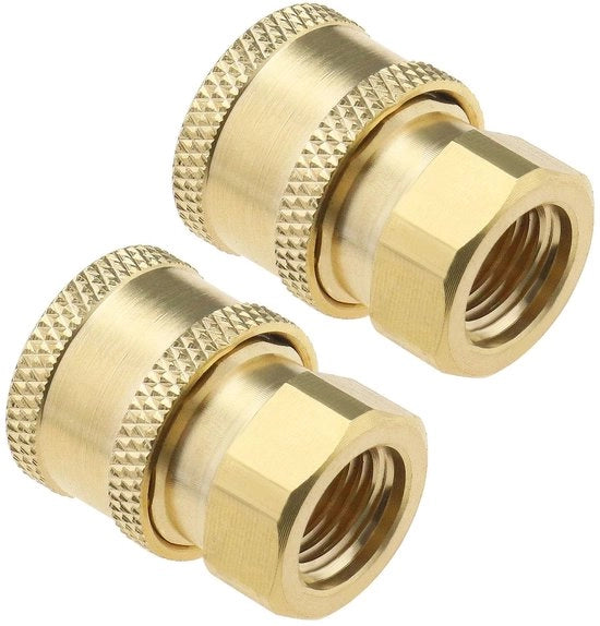 Set di connessione universale per alta pressione - 2 pezzi - Adattatore 1/4 polliche - per attrezzature idrauliche - in alluminio resistente