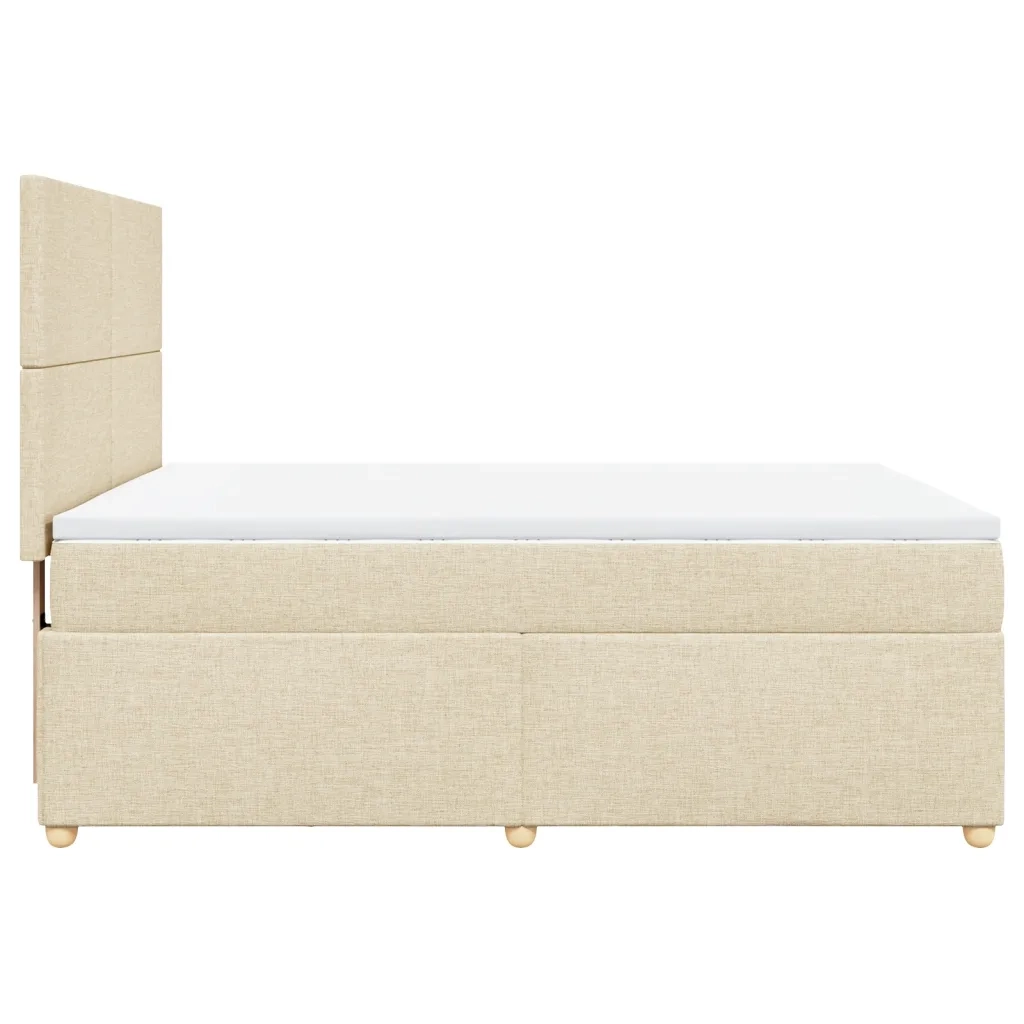 Giroletto a Molle con Materasso Crema 140x200 cm in Tessuto 3291301