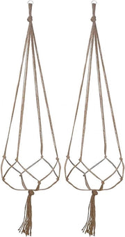 Set di 2 vasi da piante appesi - vasi da piante appesi - corda macramé per piante - vasi da piante appesi per esterno e interno - decorazione per balcone e plafond giardino - 105 cm x 2
