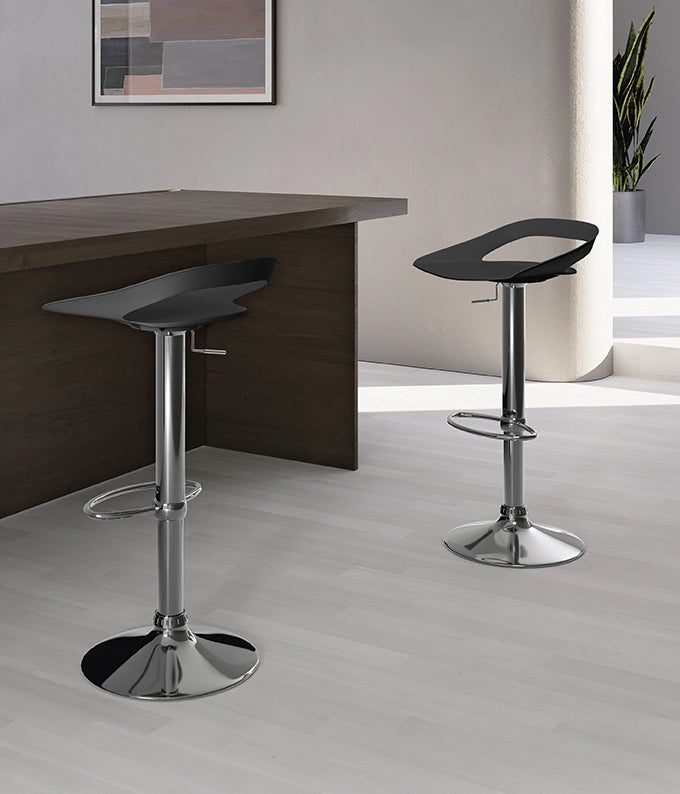 Glen - Sgabello in polipropilene nero - Set da 2 pz