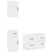 Set di armadietti da bagno in 3 pezzi HOORN Bianco Lucido 3417796