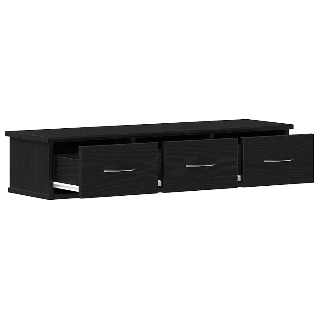 vidaXL Mobile a Parete Rovere Nero 88x26x18,5 cm in Truciolato