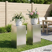 Supporto per piante 2 pcs Argento 40 x 40 x 80 cm Acciaio 8012553