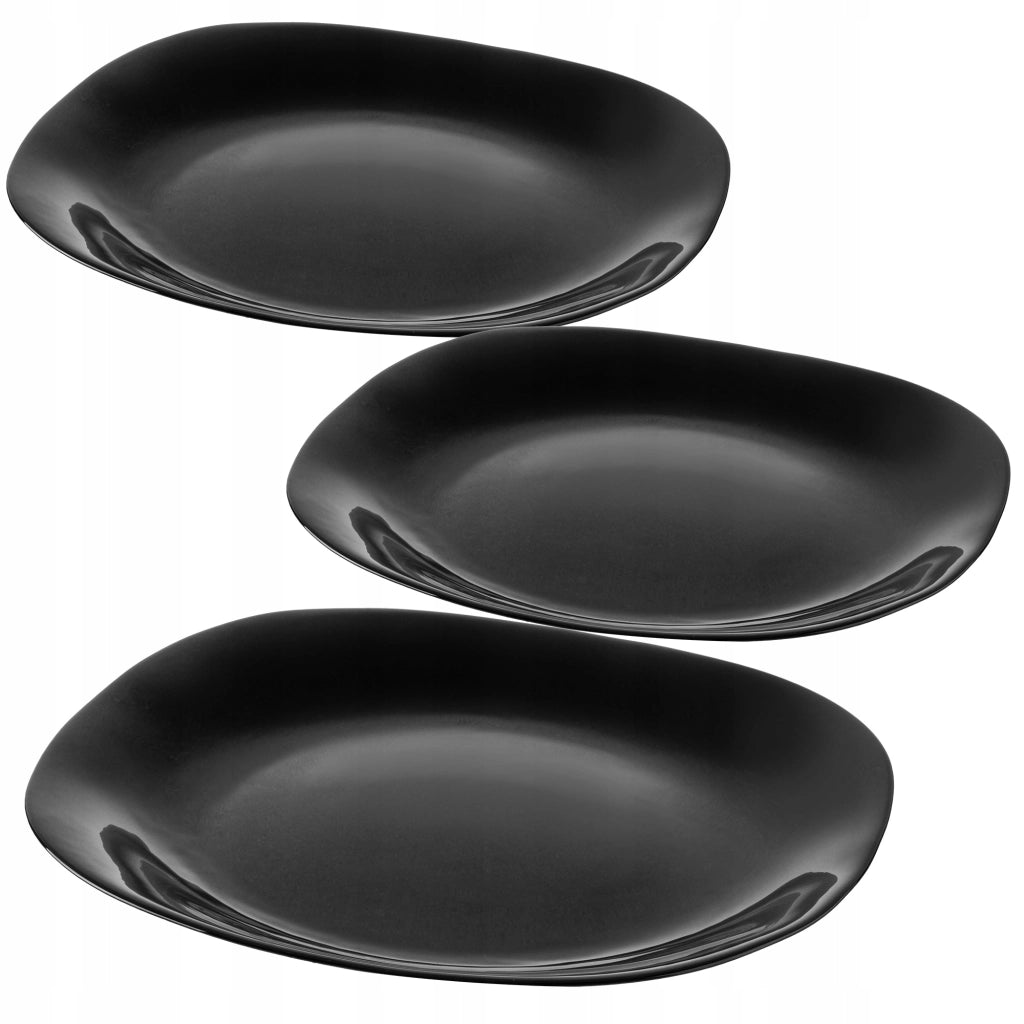 Set di 3 piatti piani KADAX da 28 cm, colore nero.