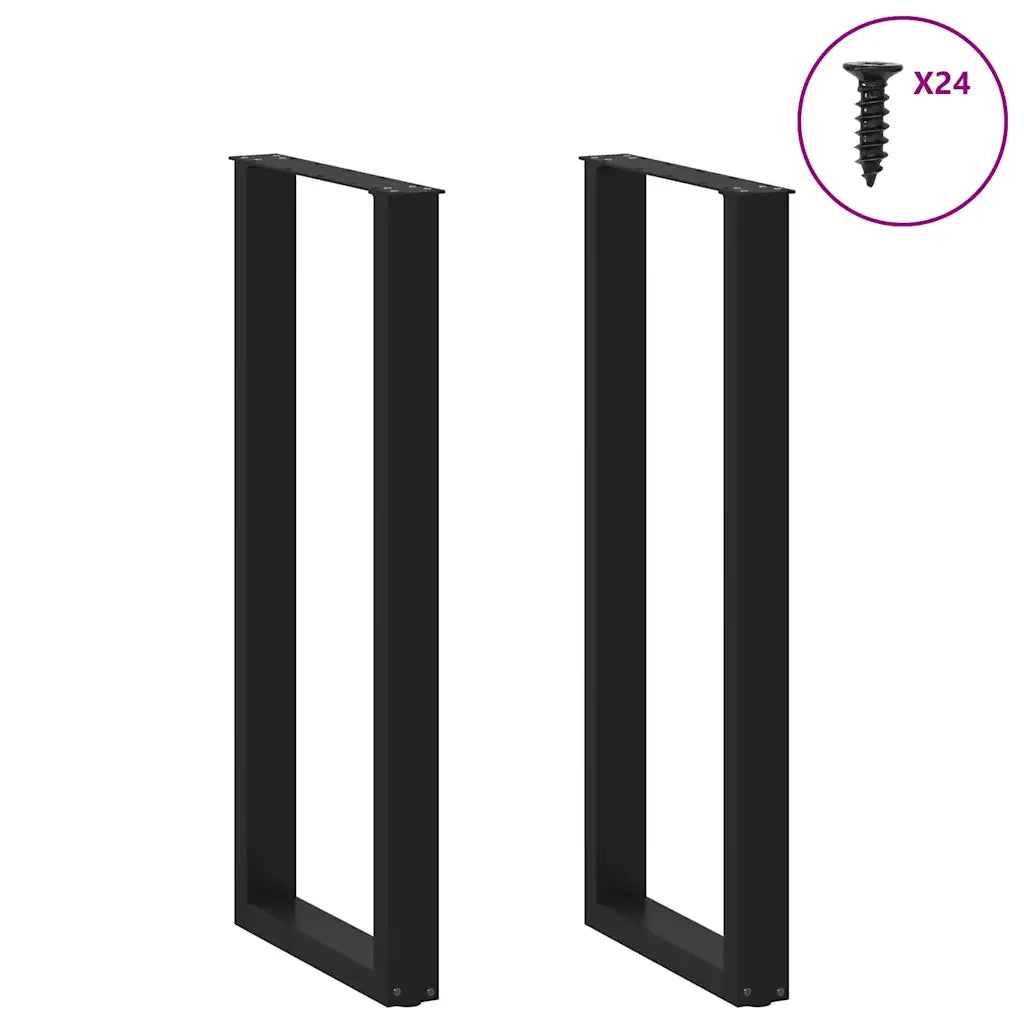 Gambe per tavolo da bar a forma di U 2 pz | Piede del tavolo nere 50x(110-111) cm in acciaio