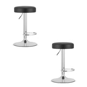 Sgabello girevole VALORA ROJST - Ecopelle nera / Base cromata x 2