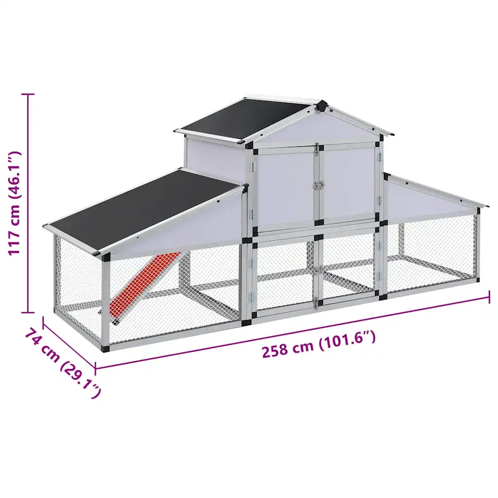 Pollaio con Rampe e Casetta di Nidificazione in Alluminio 41323
