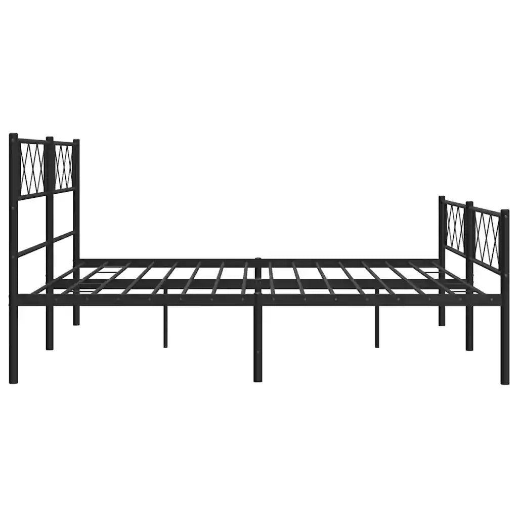Giroletto con Testiera e Pediera Metallo Nero 193x203 cm 372301