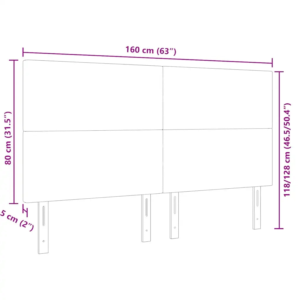 Testiera LED con testiera Grigio chiaro 160 cm Tessuto in Cords 3338330