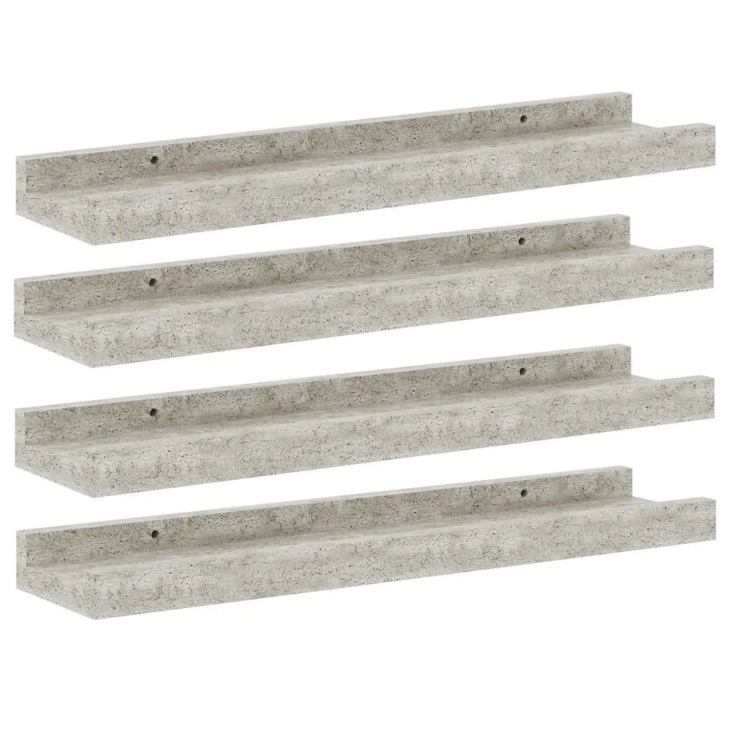 Mensole da Parete 4 pz Grigio Cemento 40x9x3 cm 326704