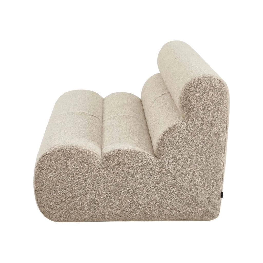 Poltrona bouclé strutturata, 2 posti, beige