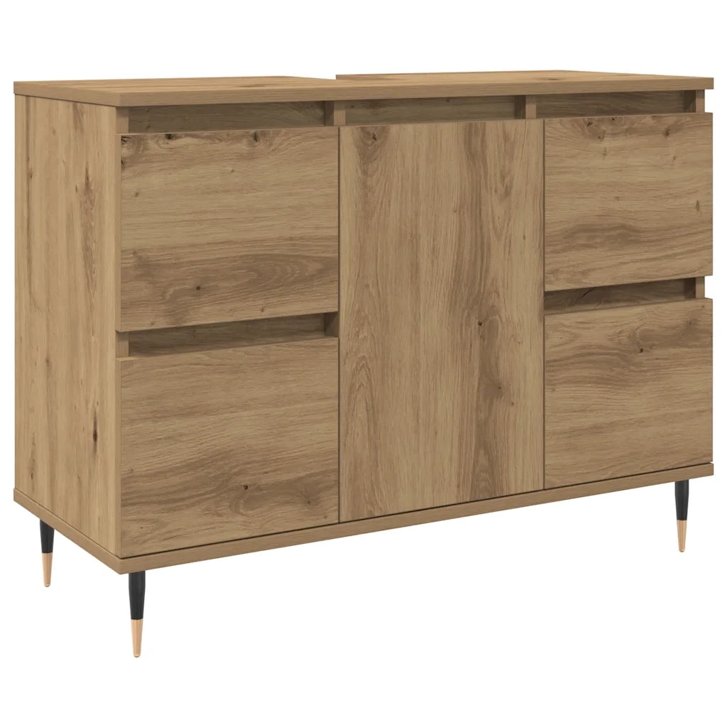 vidaXL Mobiletto da Bagno Rovere Artigianale 80x33x60 cm in Truciolato
