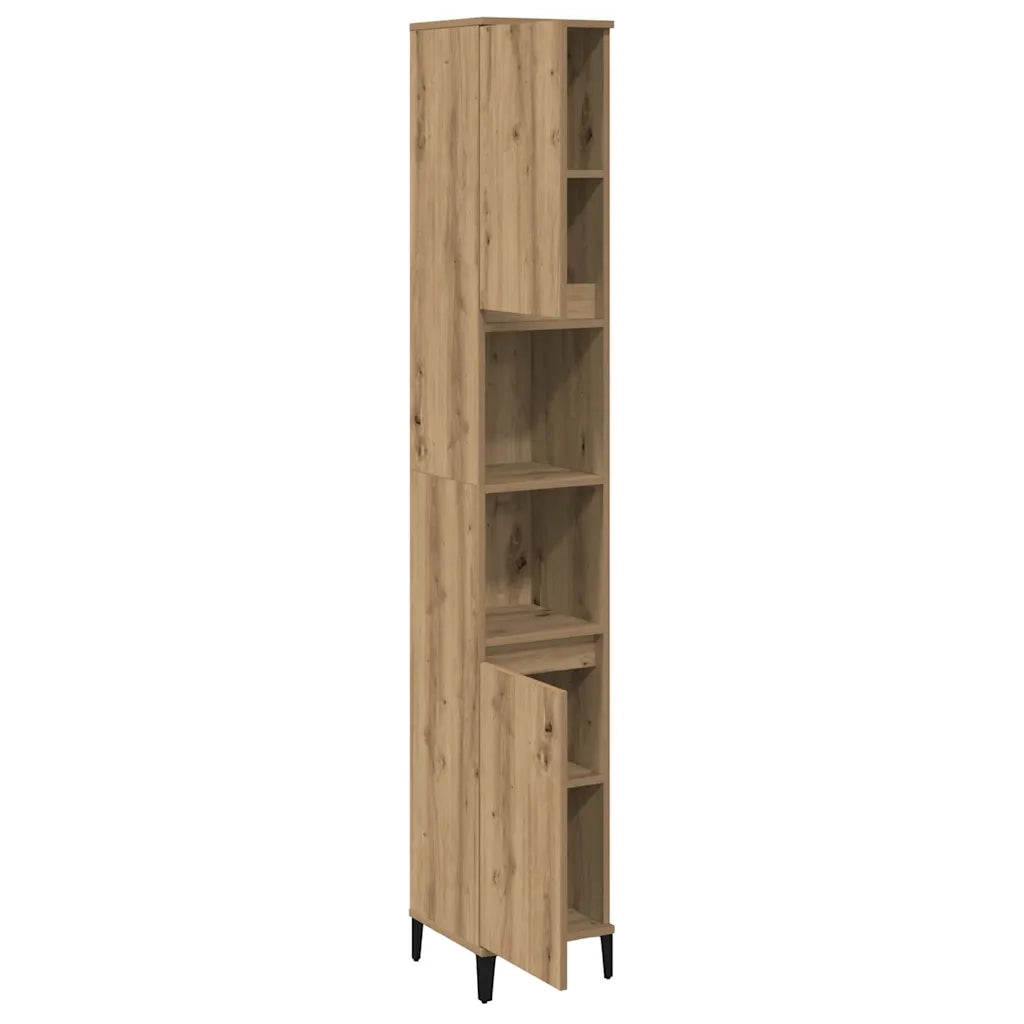 Armadietto Bagno Rovere 30x30x190 cm Legno Multistrato