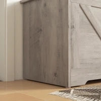 Baule da 100 L Puff da Stoccaggio con Coperchio Cerniera di Sicurezza 80x40x45 cm Grigio